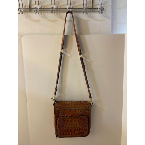 Brahmin Handbags - Brahmin Pecan color leather crossbody brown leather 9x8.5 used
